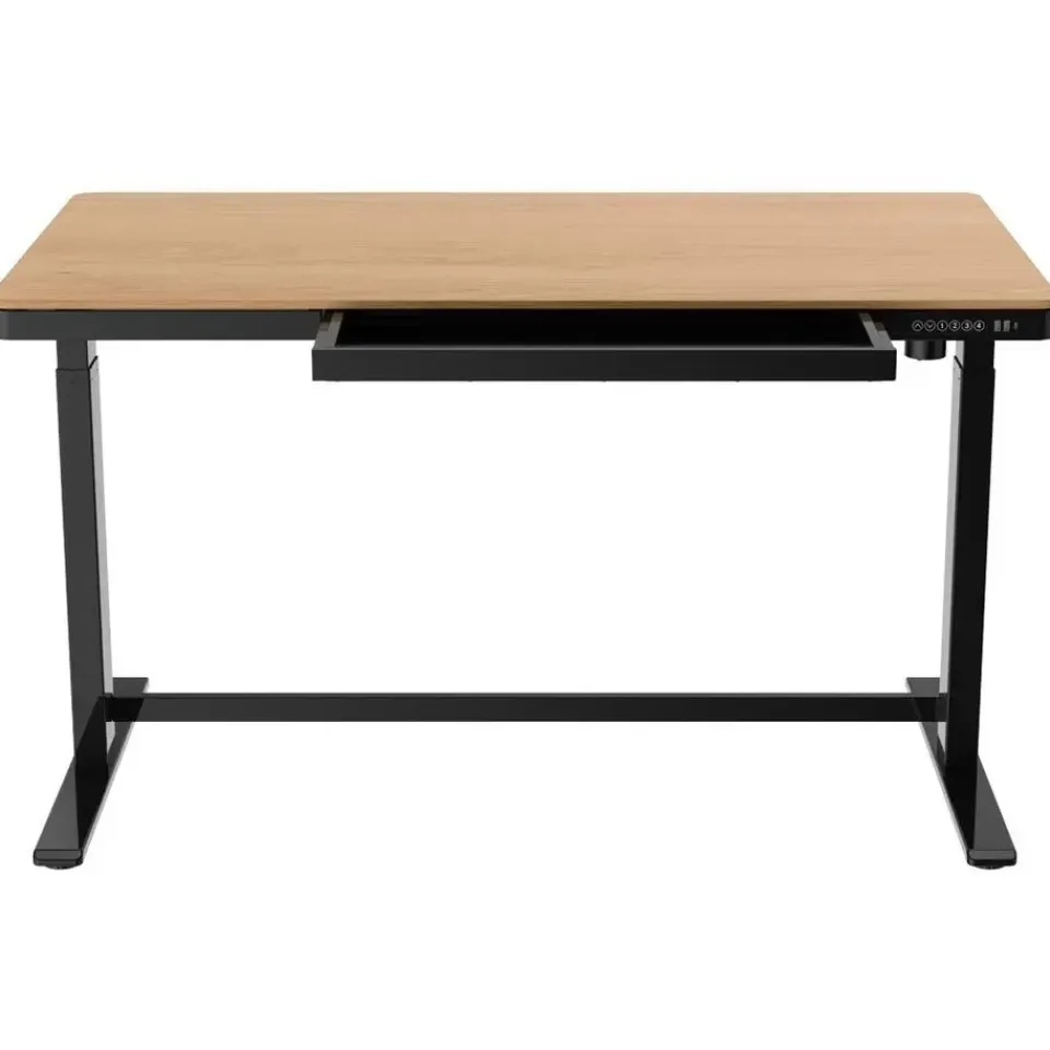 Euroseats Elektrisch verstelbaar bureau / thuiswerkplek - 140x70 cm - Whitewash eiken - Z New