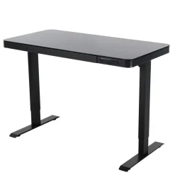 IVOL Elektrisch verstelbaar bureau / thuiswerkplek - 120x60 cm - Glas zwar Online