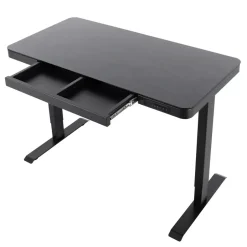 IVOL Elektrisch verstelbaar bureau / thuiswerkplek - 120x60 cm - Glas zwar Online