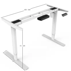 IVOL Elektrisch verstelbaar bureau - 160x80 cm - Single motor - Zwart / Antraciet Discount