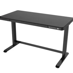 Euroseats Elektrisch verstelbaar bureau / thuiswerkplek - 120x60 cm - Glas zwart