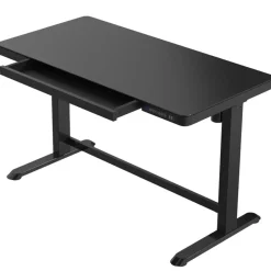 Euroseats Elektrisch verstelbaar bureau / thuiswerkplek - 120x60 cm - Glas zwart