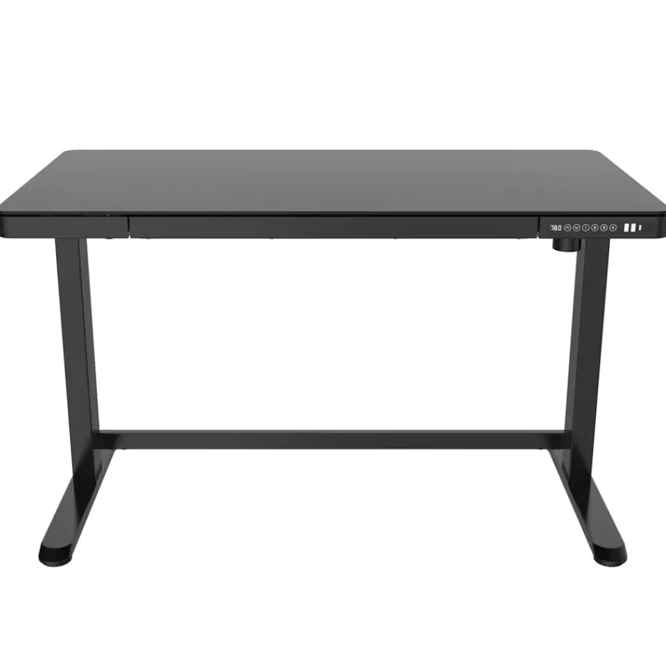Euroseats Elektrisch verstelbaar bureau / thuiswerkplek - 120x60 cm - Glas zwart