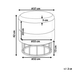 Leen Bakker ELGIN - Poef - Zwart - 37 cm - Fluweel Discount