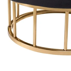 Leen Bakker ELGIN - Poef - Zwart - 37 cm - Fluweel Discount