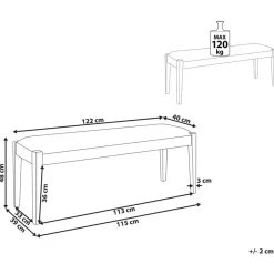 Beliani ELYRIA - Bankje - Grijs - Polyester Online