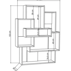 Emob Boekenplank Woody Fashion - 101 x 22 x 132 cm - Eiken-wit-design Hot