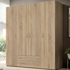 Emob Kledingkast Base - 160 x 52 x 177 cm - Wotan Oak-design Hot