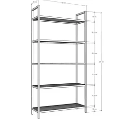 Emob Locelso Boekenplank - Gehard Glas - Metalen Frame - Goud Sale