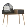 Emob Make-uptafel Woody Fashion - 120 x 60 x 96 cm - Walnut Anthracite-design Sale