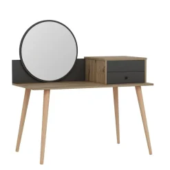 Emob Make-uptafel Woody Fashion - 120 x 60 x 96 cm - Walnut Anthracite-design Sale