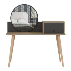 Emob Make-uptafel Woody Fashion - 120 x 60 x 96 cm - Walnut Anthracite-design Sale