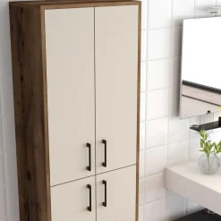 Emob Multifunctionele kast Woody Fashion - 60 x 35 x 200 cm - Walnut Cream