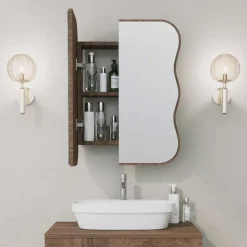 Emob Spiegelkast Woody Fashion - 50 x 12 x 45 cm - Walnut-design Online