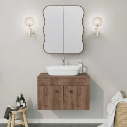 Emob Spiegelkast Woody Fashion - 50 x 12 x 45 cm - Walnut-design Online