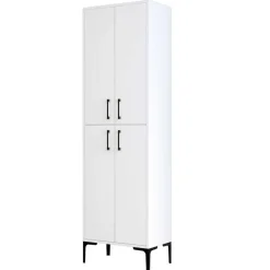 Emob Woody Fashion multifunctioneel kabinet - 18 mm dik - metalen poot wit Clearance