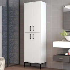 Emob Woody Fashion multifunctioneel kabinet - 18 mm dik - metalen poot wit Clearance