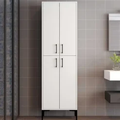 Emob Woody Fashion multifunctioneel kabinet - 18 mm dik - metalen poot wit Clearance