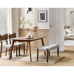 Beliani EPHRATA - Eettafel - Donkere houtkleur - 90 x 150 cm - MDF