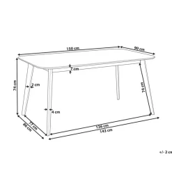 Beliani EPHRATA - Eettafel - Donkere houtkleur - 90 x 150 cm - MDF