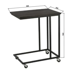 Erro Bijzettafel op wieltjes - 50x35x60cm - zwart New