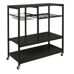 ERRO Keukentrolley op wieltjes - keukenrek - 80x40x85cm - zwart Discount