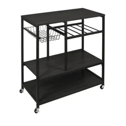 ERRO Keukentrolley op wieltjes - keukenrek - 80x40x85cm - zwart Discount