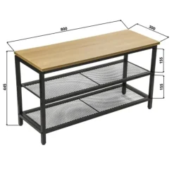 Erro Schoenenrek - metaal/hout - 80x30x45 New