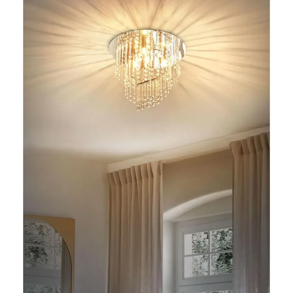 Beliani ESMELLE - Kroonluchter - Zilver - ⌀ 45 cm - Kristal Outlet