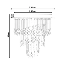 Beliani ESMELLE - Kroonluchter - Zilver - ⌀ 45 cm - Kristal Outlet