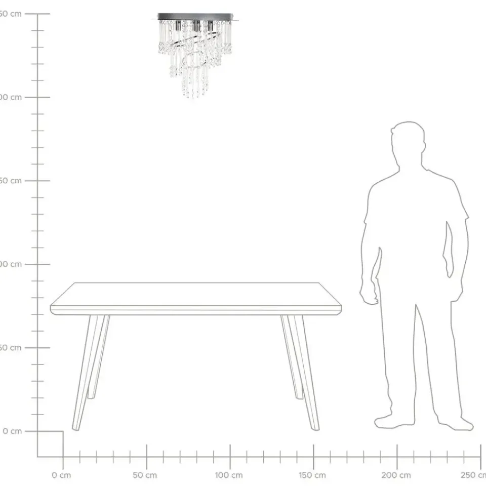 Beliani ESMELLE - Kroonluchter - Zilver - ⌀ 45 cm - Kristal Outlet