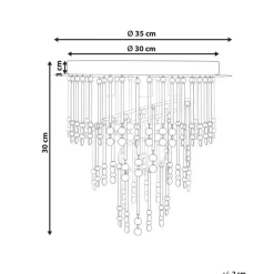 Beliani ESMELLE - Kroonluchter - Zilver - ⌀ 35 cm - Kristal Sale