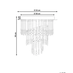 Beliani ESMELLE - Kroonluchter - Zilver - ⌀ 35 cm - Kristal Sale