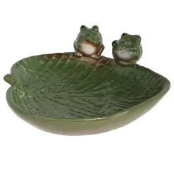 Esschert Design Vogelbad/voederschaal - blad - steen - ca. D23 cm Sale