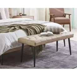 Beliani ESSONNE - Hocker - Beige - Kunstleer Best