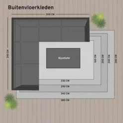 Eva Interior Buitenkleed Zwart Boa 240 x 340 cm Best