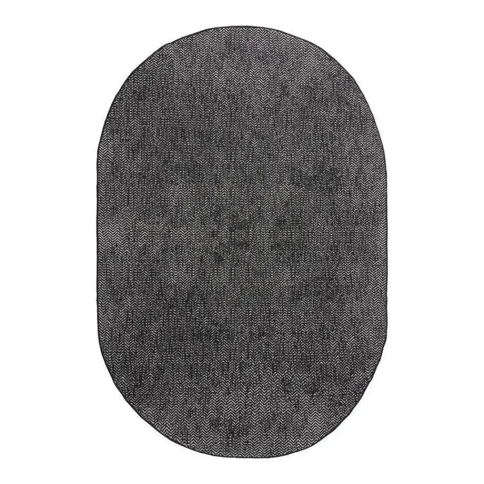 Eva Interior ovaal buitenkleed Dahl zwart - 340 x 240 cm Outlet
