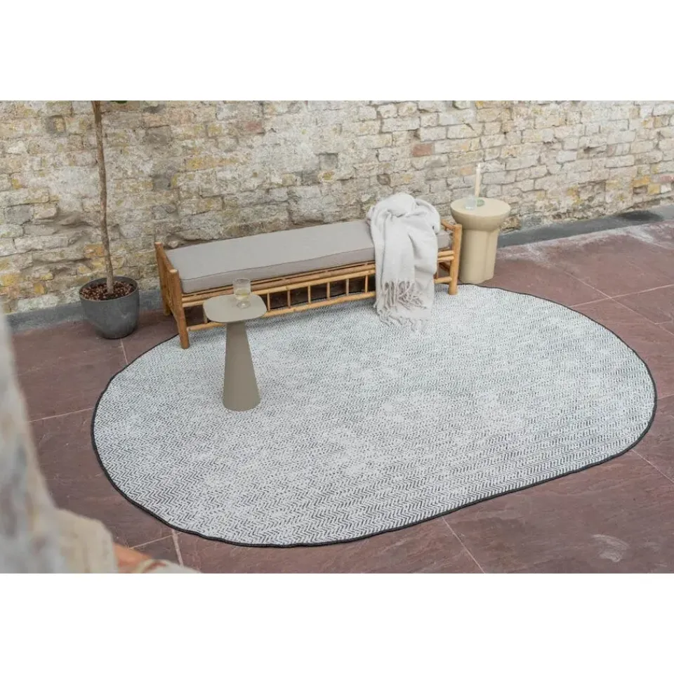 Eva Interior ovaal buitenkleed Dahl zwart - 340 x 240 cm Outlet
