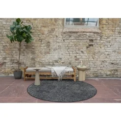 Eva Interior rond buitenkleed Dahl zwart - 200 x 200 cm Discount