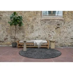 Eva Interior rond buitenkleed Dahl zwart - 200 x 200 cm Discount