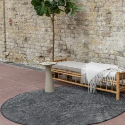 Eva Interior rond buitenkleed Dahl zwart - 200 x 200 cm Discount