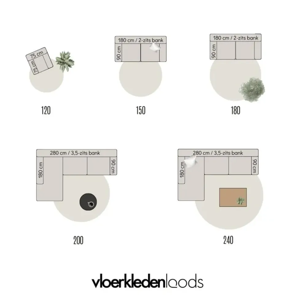 Eva Interior rond vintage Vloerkleed Bloom geel - 100 x 100 cm Hot