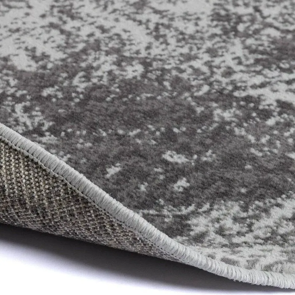 Eva Interior rond vintage Vloerkleed Bloom Grijs - 100 x 100 cm New