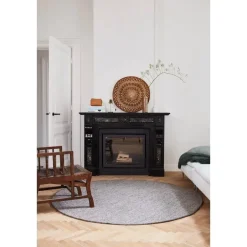 Eva Interior Rond vloerkleed wol Antraciet - Cobble Stone - 180 x 180 cm Clearance