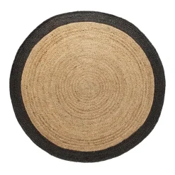 Eva Interior Vloerkleed Jute Rond - Naturel/Antraciet - 200 Ø