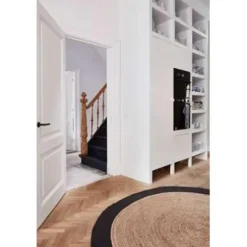 Eva Interior Vloerkleed Jute Rond - Naturel/Antraciet - 200 Ø