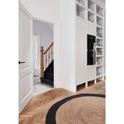 Eva Interior Vloerkleed Jute Rond - Naturel/Antraciet - 200 Ø