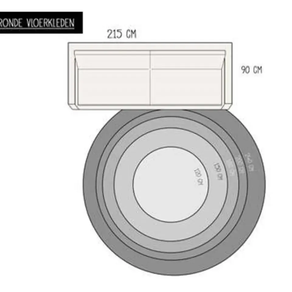 Eva Interior Vloerkleed Jute Rond - Naturel/Groen - 120 Ø Best