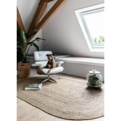 Eva Interior vloerkleed ovaal jute - naturel - 200 x 300 cm New