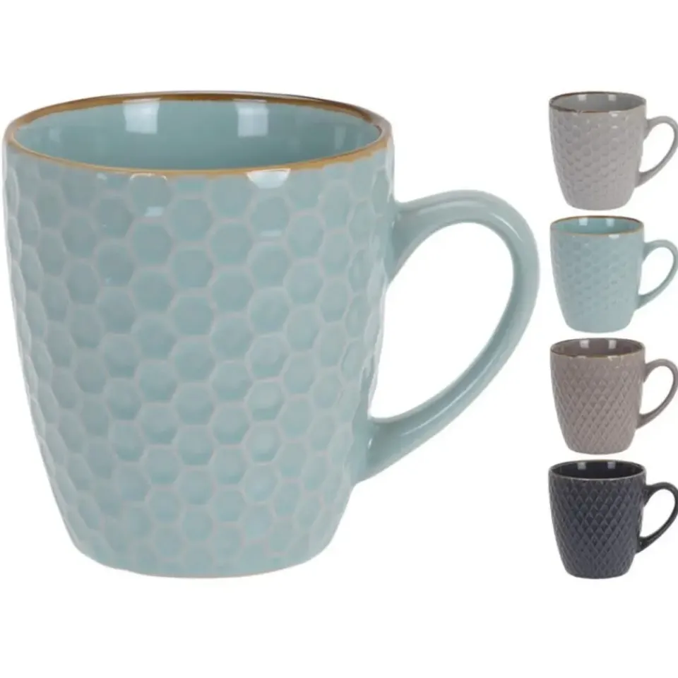 Excellent Houseware Bekers koffiekopjes - 4x - gekleurd - 300 ml Outlet